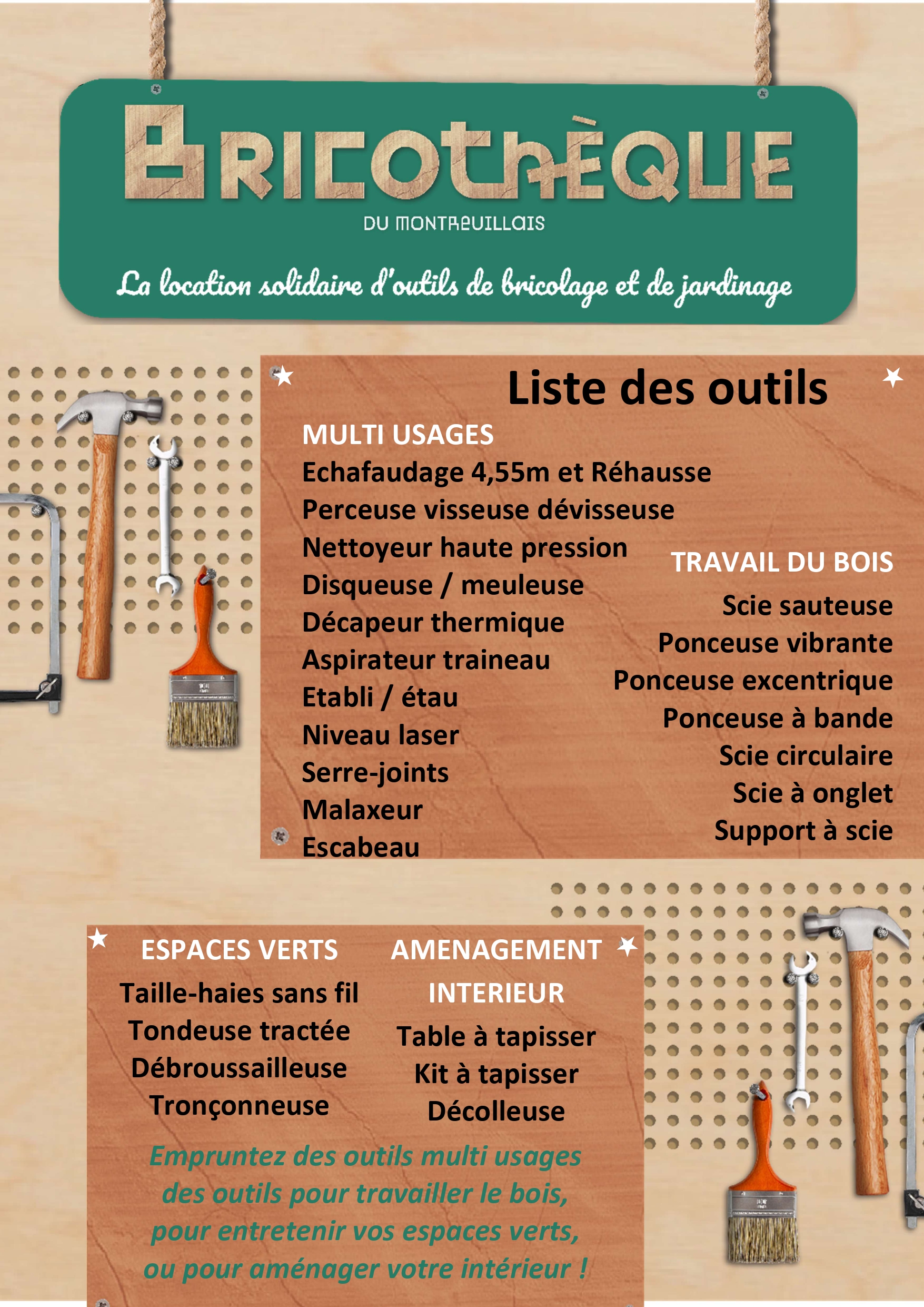 liste outils bricotheque Tiers Lieu MB