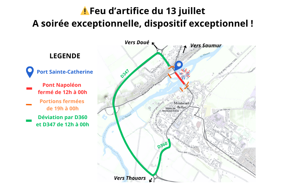 Feu d'artifice de la ville - fermeture du Pont Napoléon