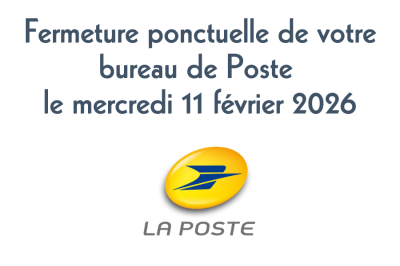 Fermeture ponctuelle de votre bureau de Poste