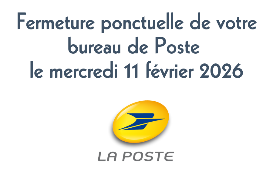 Fermeture ponctuelle de votre bureau de Poste