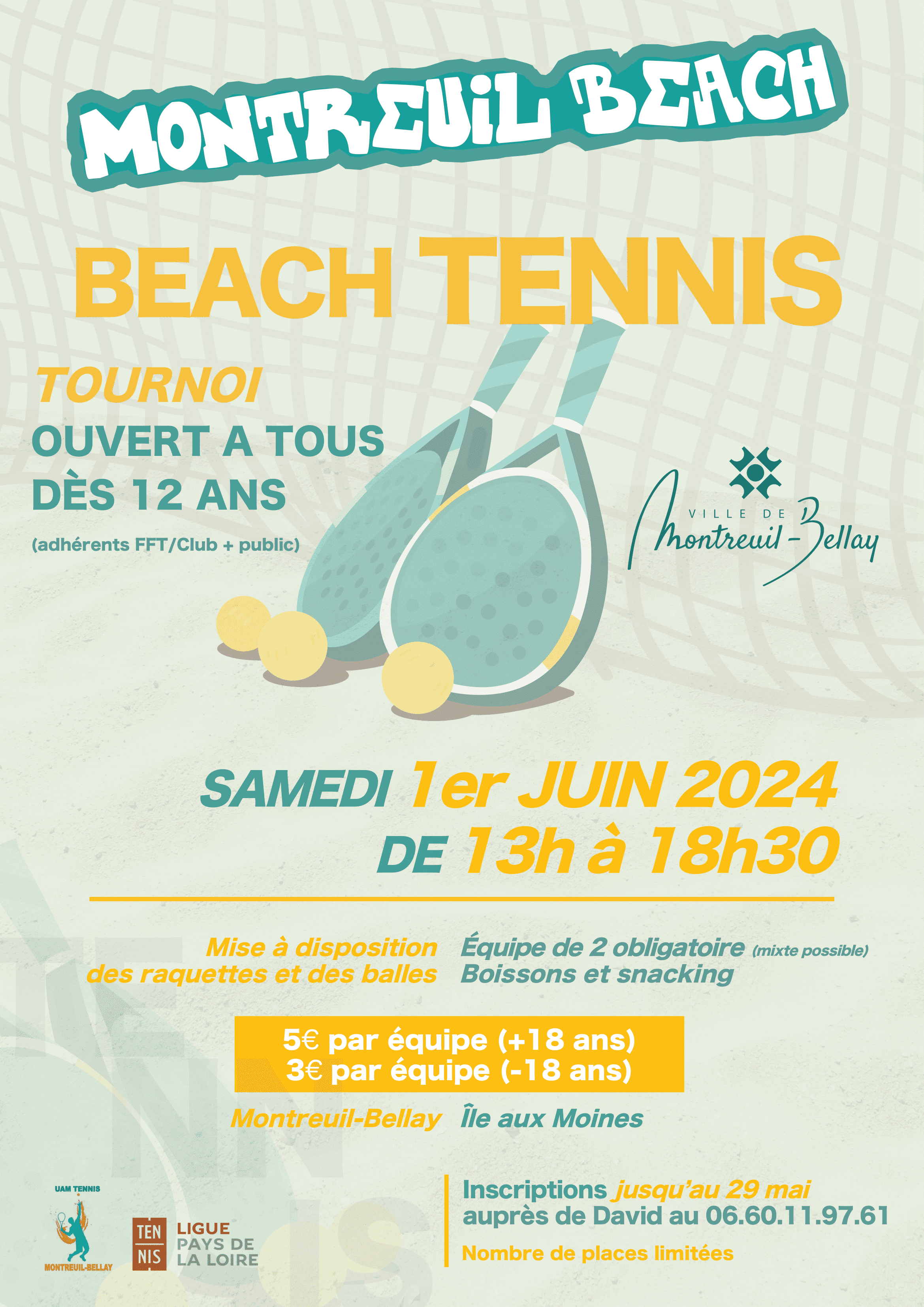 Tournoi de Beach Tennis par équipe
