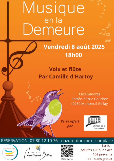 Concert Musique en la Demeure - Camille d’Hartoy, voix et flûte